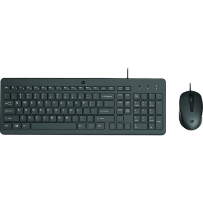 HP 150 WIRED MOUSE AND KEYBOARD COMBO SET ENGLISH - BLACK