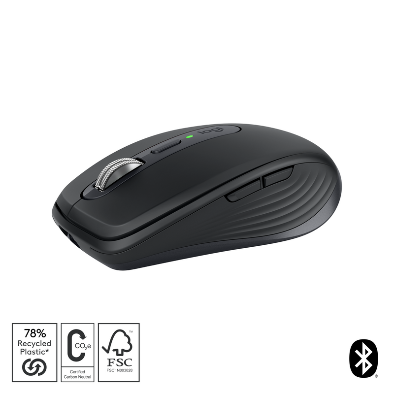 LOGITECH MX ANYWHERE 3S WIRELESS MOUSE - GRAPHITE 8K DPI SENSOR, FA...