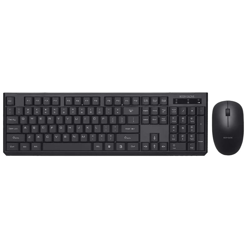BODY GLOVE WIRELESS KEYBOARD AND MOUSE SIMPLY PLUG USB RECEIVER IN...