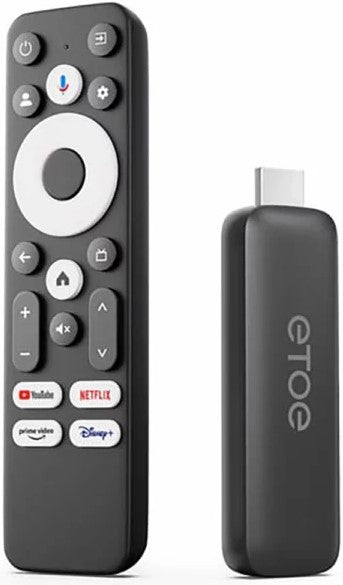 ETOE T2 Certified 4K UHD Google Android Smart TV Stick