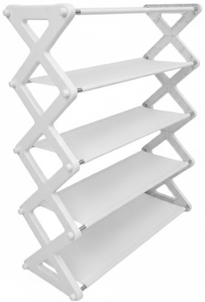 Nordic Wind Cross 5 Tier 15 Shoe Rack White