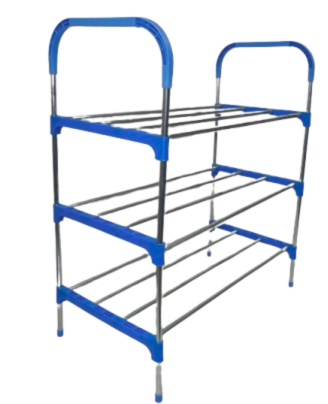 Nordic Blue Wind Cross 3 Tier 12 Shoe Steel Rack