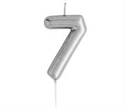 Casey 10cm Silver Numerical Birthday Candle Nr.7 Retail