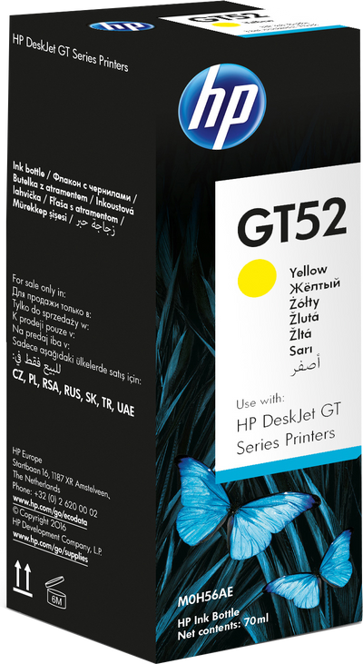 HP GT52 YELLOW ORIGINAL INK BOTTLE