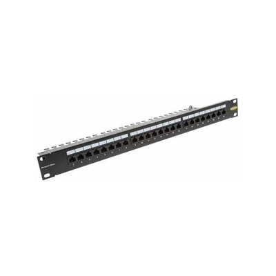 Zone 24-Port CAT6 Populated 1U Black Patch Panel