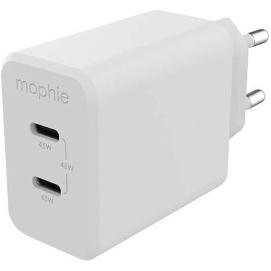 Zagg mophie 45W Dual USB-C PD GaN Wall Adapter - White, EU