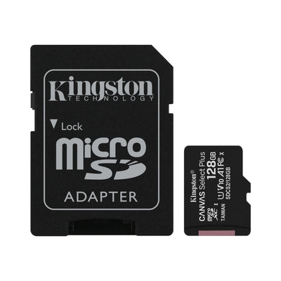 KINGSTON CANVAS SELECT PLUS MICROSD MEMORY CARD 128GB