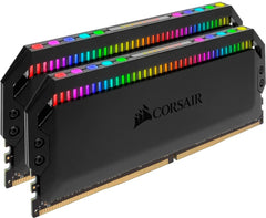 Corsair DOMINATOR® PLATINUM RGB 16GB (2 x 8GB) DDR4 DRAM 3600MHz C16 Memory Kit; 18-19-19-39; 1.35V; Black