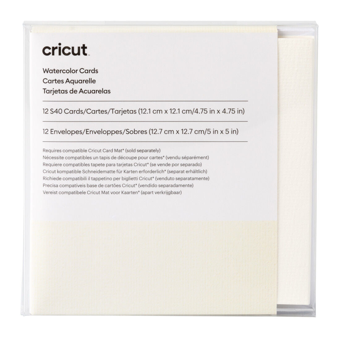 Cricut 2009986 Cricut Watercolor Cards White 12PK S40 Cards In Ivory 1