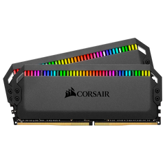 Corsair DOMINATOR® PLATINUM RGB 16GB (2 x 8GB) DDR4 DRAM 3600MHz C16 Memory Kit; 18-19-19-39; 1.35V; Black