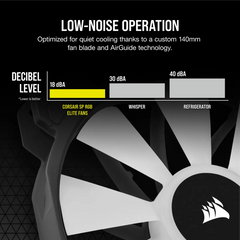Corsair SP140 RGB ELITE; 140mm RGB LED Fan with AirGuide; Single Pack  - Requires Corsair hub.