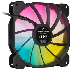 Corsair SP140 RGB ELITE; 140mm RGB LED Fan with AirGuide; Single Pack  - Requires Corsair hub.