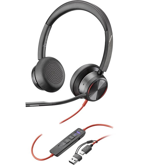POLY BLACKWIRE 8225 STEREO MICROSOFT TEAMS CERTIFIED USB-C ANC HEADSET