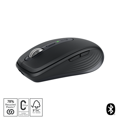 LOGITECH MX ANYWHERE 3S WIRELESS MOUSE - GRAPHITE 8K DPI SENSOR, FA...