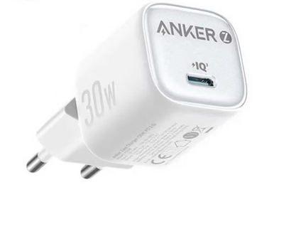 ANKER ZOLO 1 PORT 30W PD WALL CHARGER WHITE WARRANTY 18 MONTH