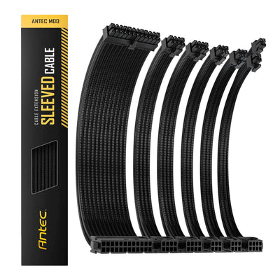 Antec 300mm Sleeved Braided Power Extension Cable Kit - Black