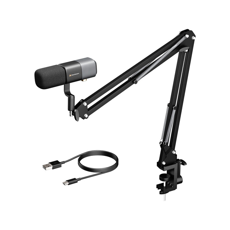 NearStream Podcast/Studio Condenser Microphone with Metal Boom Arm Stand