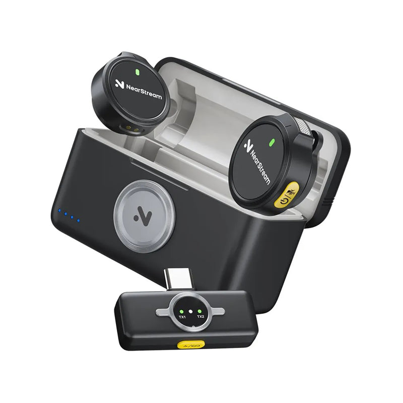 NearStream AWM25T AI Noise-Canceling All-In-One Lavalier Wireless Microphone Kit