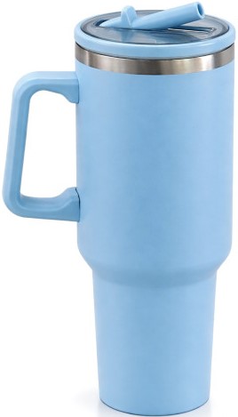 Totally 1.2 Litres Stainless Steel Vacuum Tumbler With Straw Blue