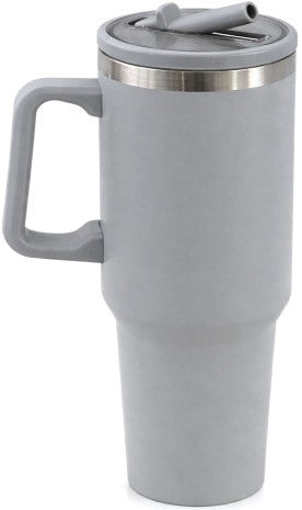 Totally 1.2 Litres Stainless Steel Vacuum Tumbler With Straw Grey