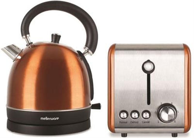 Mellerware Stainless Steel Copper 2 Slice Toaster and 1.8L