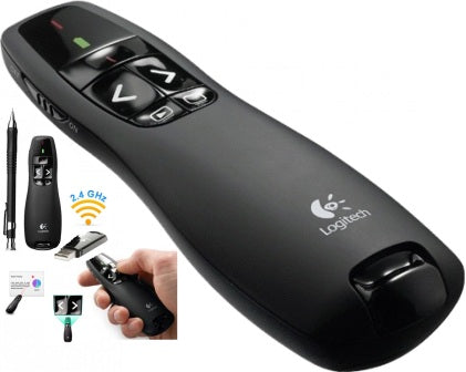 LOGITECH R400 RED LASER PRESENTATION REMOTE WITH WIRELESS MINI RECE...