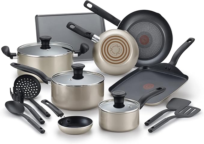 Tefal Culinaire 16Piece Nonstick Champagne Cookware Set