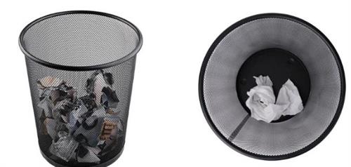 Brainware Round Steel Mesh Black Trash Can