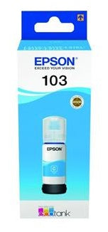 Epson 103 Ecotank Cyan ink bottle. 7500 pages @ 5% coverage.