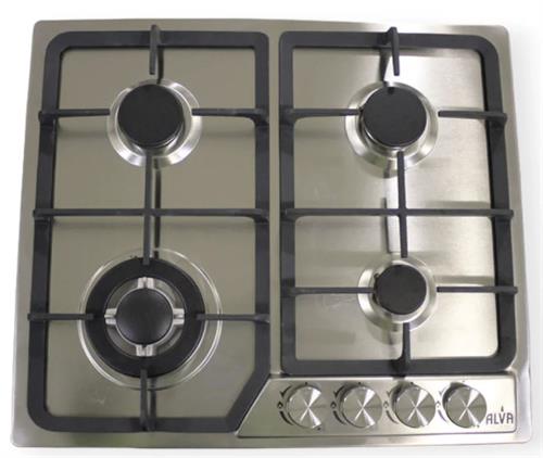 Alva 60cm Stainless Steel 4 Burner Gas Hob