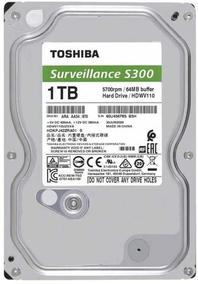 Toshiba HDKPJ42ZRA02S 1TB 3.5 inch Surveillance Hard Drive