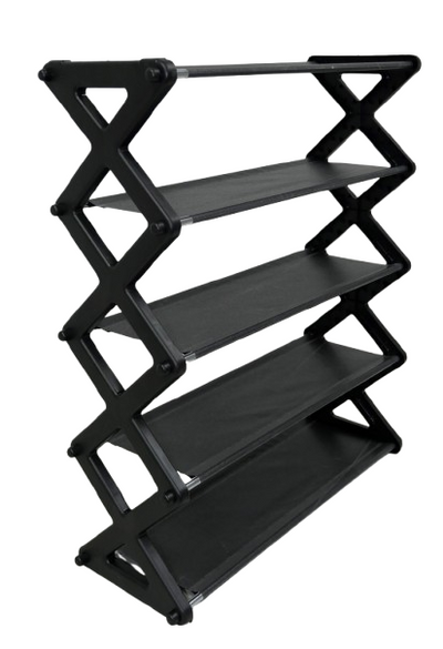 Nordic Wind Cross 5 Tier 15 Shoe Rack Black