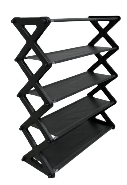 Nordic Wind Cross 5 Tier 15 Shoe Rack Black