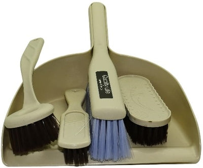 Casey 5 Peace Handheld Dust Pan And Brush Set Cream