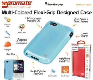Promate Black Akton-Q5 Blackberry Q5 flexi-grip case