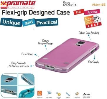Promate Akton S5 FlexiGrip Protective Shell Case for Smartphones - Pink