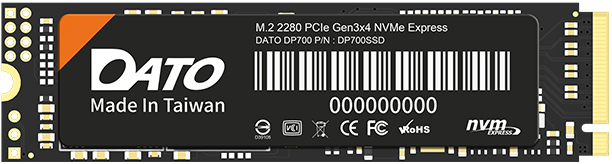 Dato DP700 PCIE GEN3X4 M.2 2280 NVME 1TB SSD