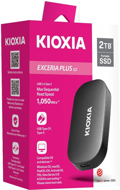 Kioxia Exceria Plus G2 2TB Portable SSD
