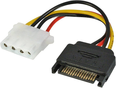 LINDY 0.15M MOLEX M TO 2X SATA Y-SPLITTER (33299)