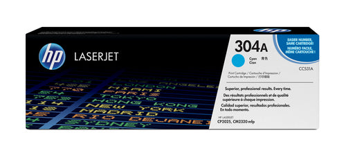 HP 304A COLOR LASERJET CP2025 CYAN PRINT TONER CARTRIDGE PRINTS APP...