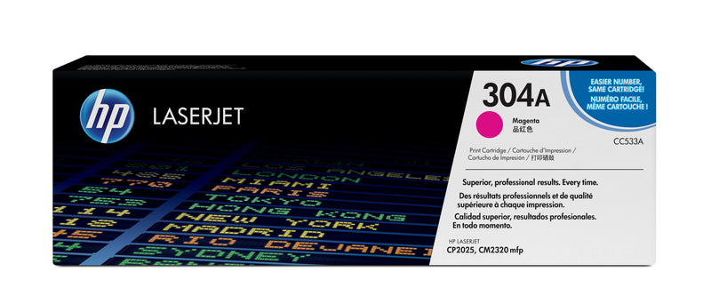 HP 304A COLOR LASERJET CP2025 MAGENTA PRINT TONER CARTRIDGE PRINTS ...
