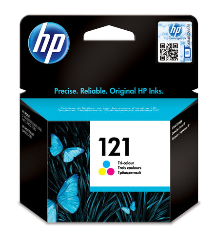 HP 121 TRI-COLOUR INK CARTRIDGE WITH VIVERA INK