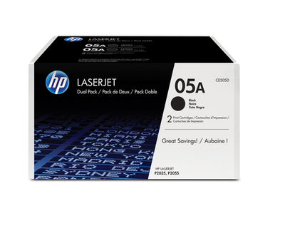 HP 05A BLACK TONER CARTRIDGE DUAL PACK