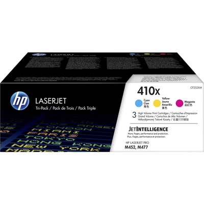 HP 410X 3-PACK HIGH YIELD CYAN/MAGENTA/YELLOW ORIGINAL LASERJET TON...