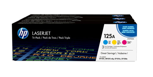 HP 125A TRI-PACK TONER CARTRIDGES (CMY)