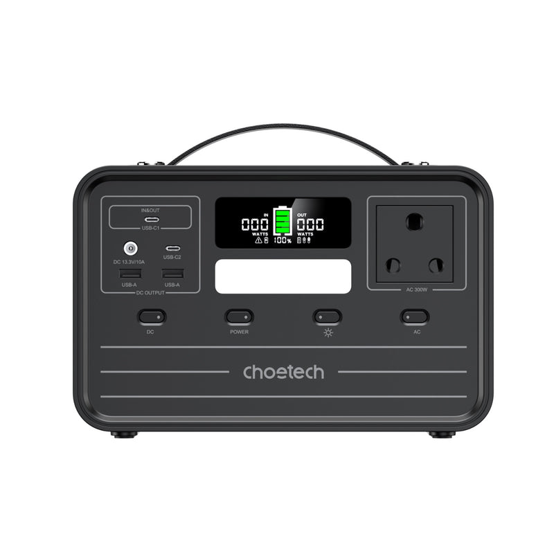 CHOETECH PORTABLE POWER STATION 300W / 230WH FEATURING PURE SINE-WA...