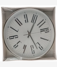 Casey Wall Clock Silver Outer Rim With Silver Details And
