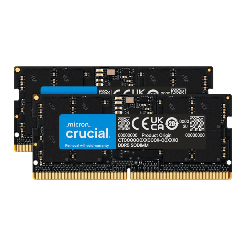 Crucial 128GB 5600MHz DDR5 SODIMM Laptop Memory Kit (2 x 64GB)