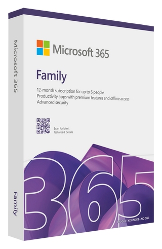Microsoft 365 Family FPP Medialess 1 Year Subscription