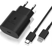 Ezra 25w TypeC Iphone Black Plug Set
